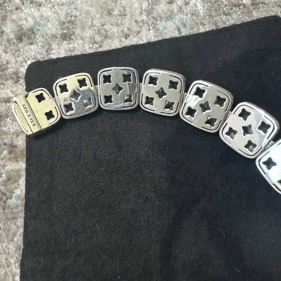 Vintage David Yurman 1-Row Linear Chiclet Bracelet Sterling Silver w/Diamonds - Picture 11 of 15